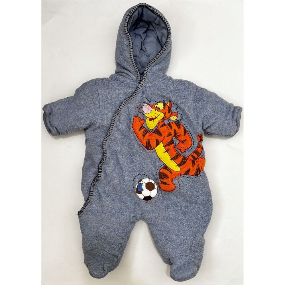 Disney Winnie the Pooh Fleece Baby Snowsuit Infant 3 Months Bunting Tigger Heavy